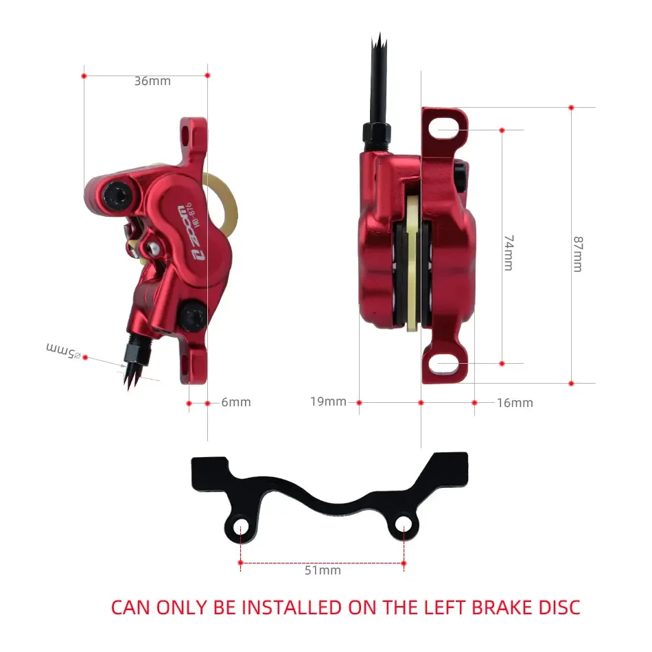 ZOOM HB-876E 4-piston Disc Hyd - đánh giá và giá Zoom Hydraulic Brake 4 Piston E-Scooter