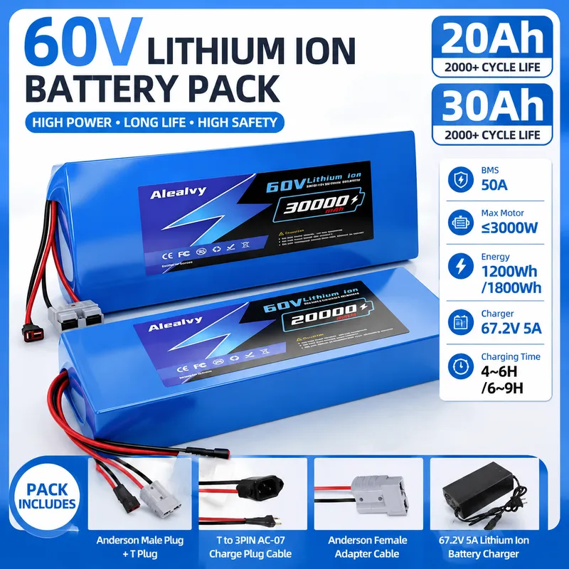 Aleaivy 60V 20AH 30AH 21700 Li - đánh giá và giá 60V 30Ah 21700 Battery Pack
