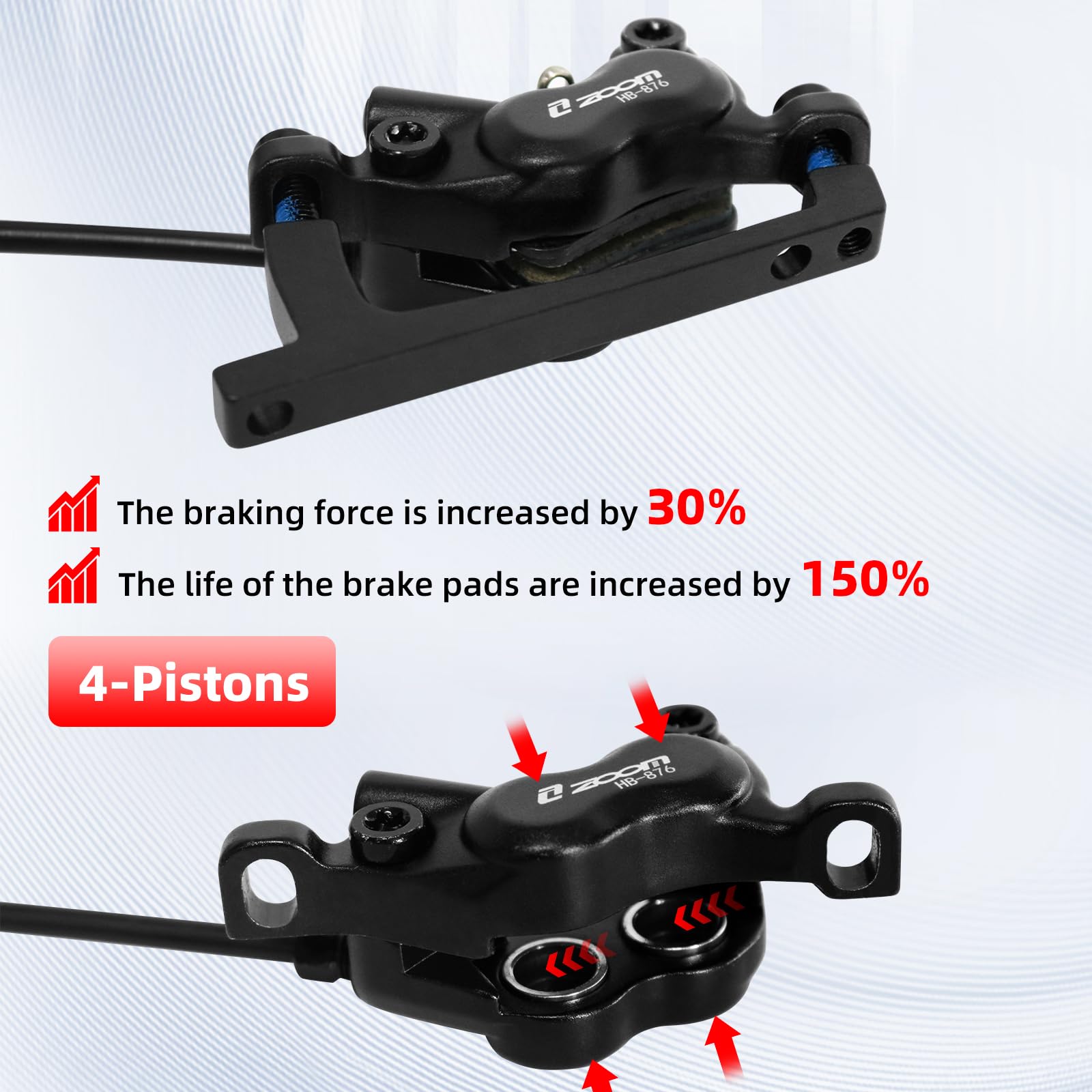 ZOOM HB876E Hydraulic Disc Bra - đánh giá và giá Zoom Hydraulic Brake 4 Piston E-Scooter